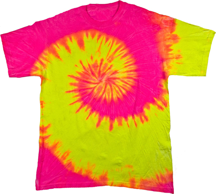Colortone Fluorescent Swirl Tie Dye SS Tee Shirts