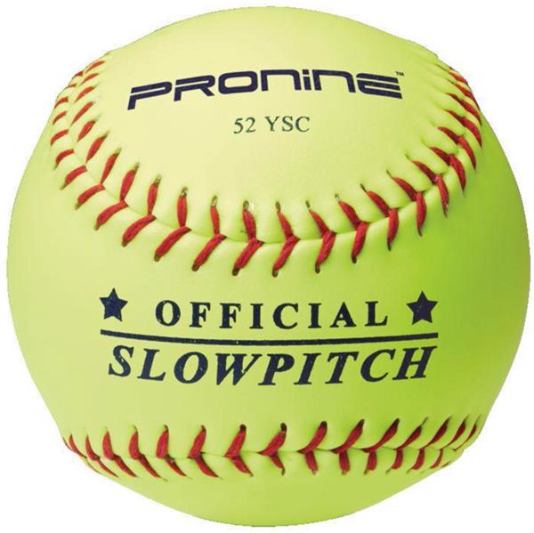 Pro Nine Official Slowpitch Yellow Softballs Baseball Equipment & Gear