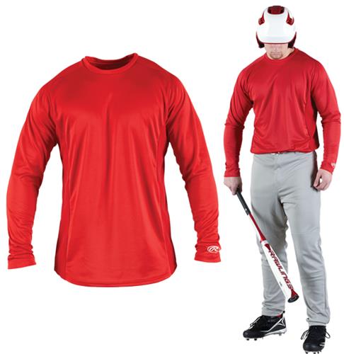 Rawlings Long Sleeve Performance Baseball Shirt. Decorated in seven days or less.