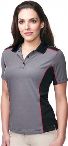 Tri-Mountain Lady Accolade Stripe Polo w/ Panels. Printing is available for this item.