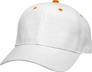 Adult White/Orange 2 Color Snappback Caps CO. Embroidery is available on this item.