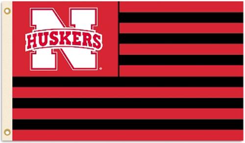 BSI COLLEGIATE Nebraska Stripes 3' x 5' Flag