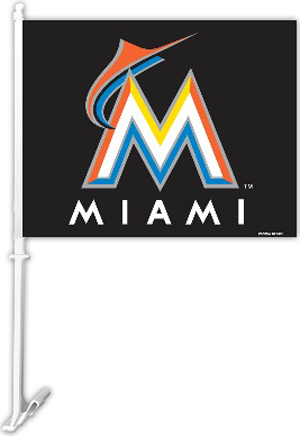 MLB Miami Marlins 2-Sided 11" x 14" Car Flag