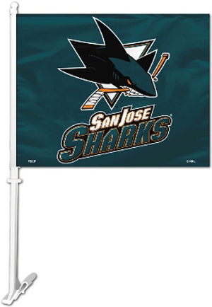 BSI NHL San Jose Sharks 2-Sided 11"x14" Car Flag