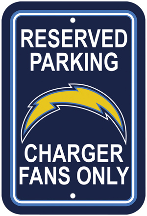 BSI NFL San Diego Chargers Reserved Parking Sign