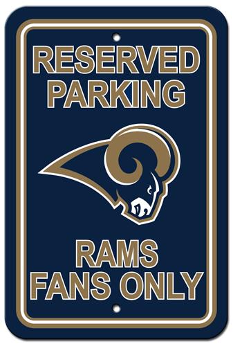 NFL Los Angeles Rams Plastic Reserved Parking Sign