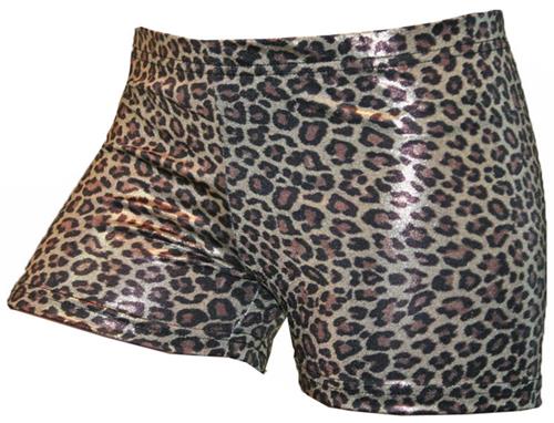 Gem Gear Compression Brown Metallic Leopard Shorts
