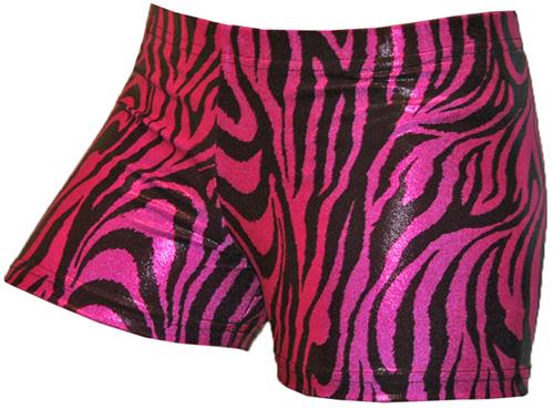Gem Gear Compression Pink Metallic Zebra Shorts