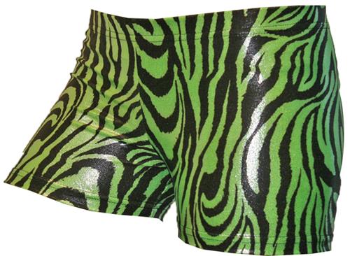 Gem Gear Compression Green Metallic Zebra Shorts