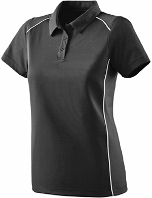 Augusta Ladies' Medium Black/White Winning Streak Sport Polo Shirt