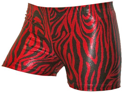 Gem Gear Compression Red Metallic Zebra Shorts