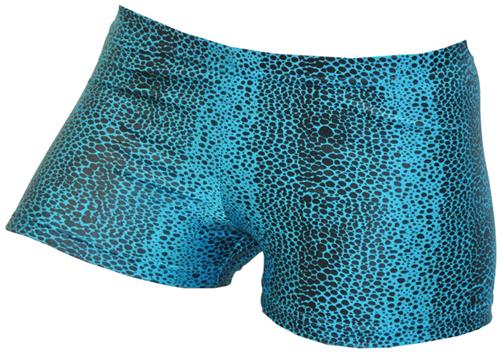 Gem Gear Compression Turquoise Snakeskin Shorts