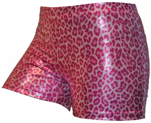 Gem Gear Compression Pink Metallic Leopard Shorts