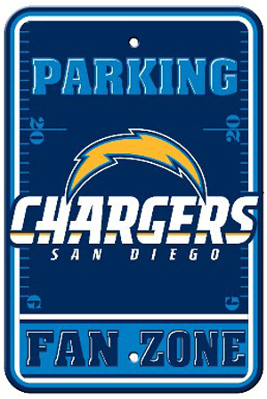 BSI NFL San Diego Chargers Fan Zone Parking Sign