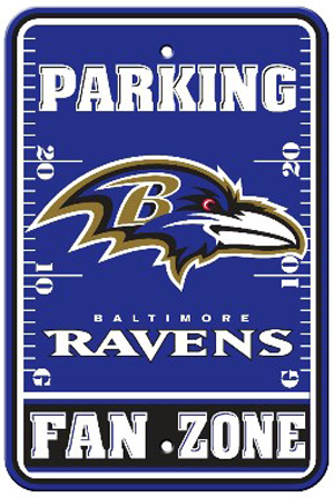 BSI NFL Baltimore Ravens Fan Zone Parking Sign