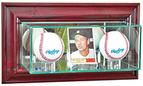 Perfect Case Wall Mounted Card and Double Baseball Display Case