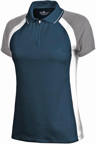 Charles River Women's Trinity Zip Polo Shirt. Printing is available for this item.
