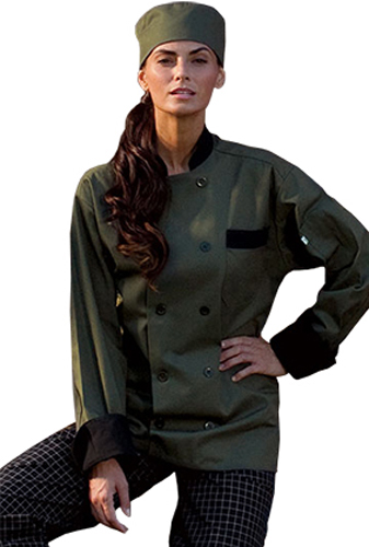 Uncommon Theads Classic Coats,White/Black,5XL Unisex Chef Coat