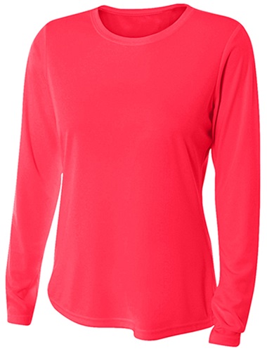 A4 Women's Long Sleeve Performance Crew Shirt NW3002. Printing is available for this item.