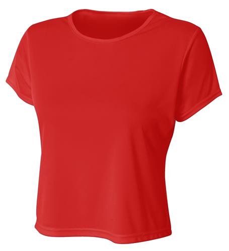 Womens Wide Neck Performance Cap-Sleeve Shirt CO