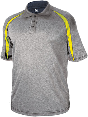 Adult (A3Xl-Steel Heather/Safety Yellow) Loose Fit Polo Shirt