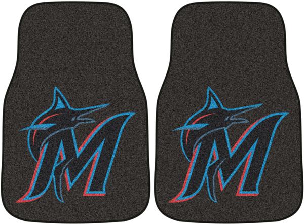 Fan Mats MLB Miami Marlins Carpet Car Mats (set)