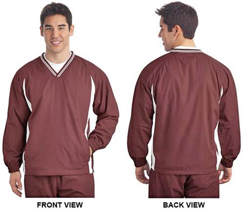 Sport-Tek Men's Tipped V-Neck Raglan Wind Shirt
