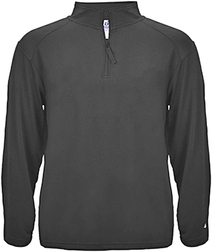 Badger Sport Quarter Zip Light Weight Pullover. Decorated in seven days or less.