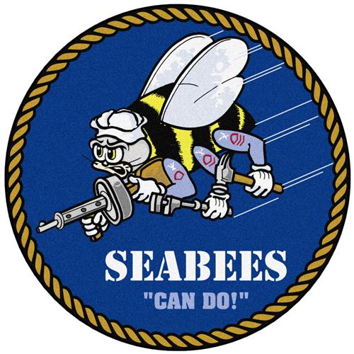 Fan Mats Navy Seabees 27" Round Mat