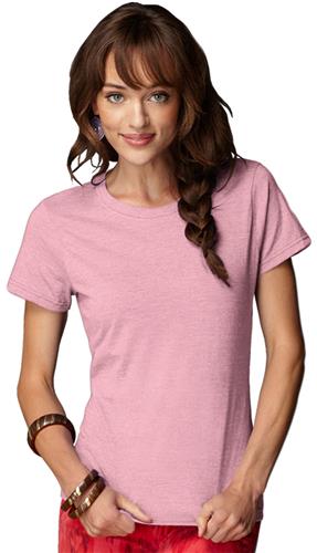 Anvil Pink Breast Cancer Women's Missy Fit Tees. Printing is available for this item.