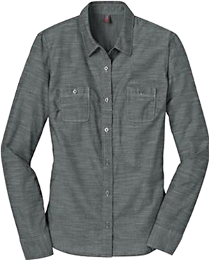 District Made Ladies LS Washed Woven Shirt