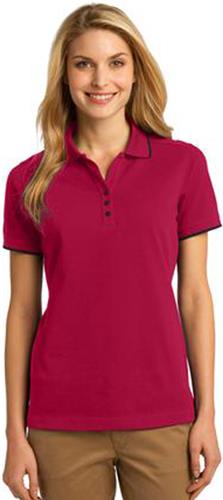 Port Authority Ladies Rapid Dry Tipped Polo. Printing is available for this item.