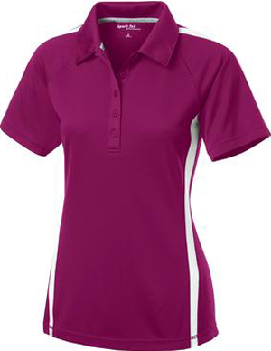 Sport-Tek Ladies PosiCharge Mesh Colorblock Polo. Printing is available for this item.