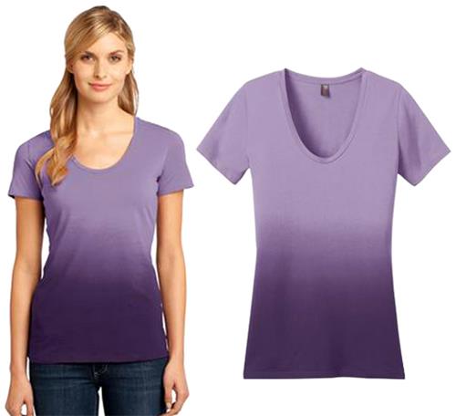 District Made Ladies' Dip Dye Rounded Deep V-Neck