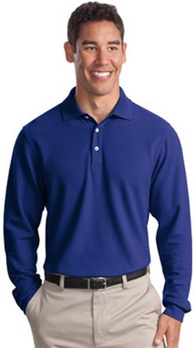Port Authority Men Long Sleeve EZCotton Pique Polo. Printing is available for this item.