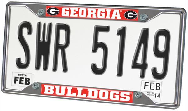 FANMATS NCAA University of Georgia Bulldogs Chrome License Plate Frame 