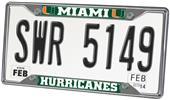 Fan Mats University of Miami License Plate Frame