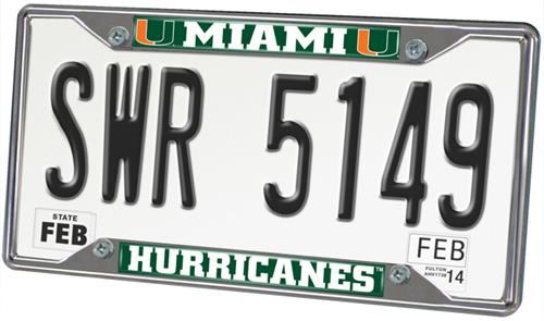 Fan Mats University of Miami License Plate Frame
