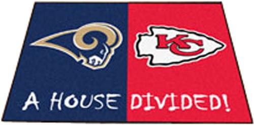 Fan Mats Rams / Chiefs House Divided Mat