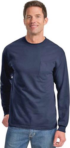 Port & Company LS Essential T-Shirt with Pocket