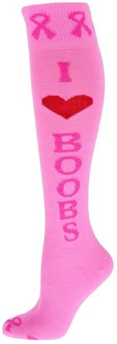 Red Lion I Love Boobs Cancer Awareness Sock (Pair)