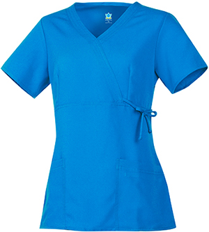 Maevn Gravity Women's Y-Neck Mock Wrap Scrub Tops. Embroidery is available on this item.