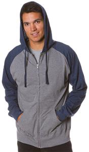 Independent Trading Mens Jersey Raglan Zip Hoodies - Soccer Equipment and Gear