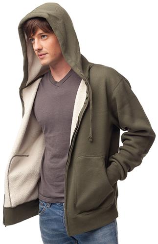 Independent Trading Mens Thermal Sherpa Zip Hoodie. Decorated in seven days or less.