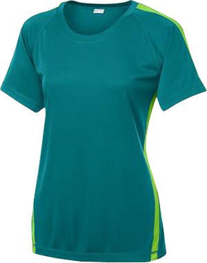 Sport-Tek Ladies' Colorblock Competitor Tee. Printing is available for this item.