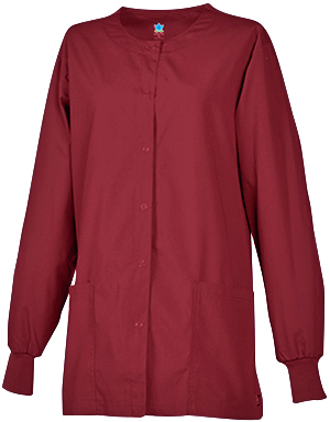 Maevn Core Unisex Round Neck Snap Scrub Jackets. Embroidery is available on this item.