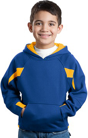 Sport-Tek Youth Color-Spliced Pullover Sweatshirt