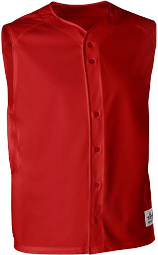 Youth YXL ( GREY) 6-Button Red Sleeveless Baseball Vest - CO