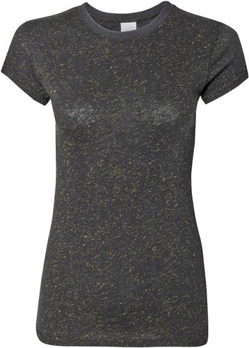 J America Ladies Glitter Tee 8138. Printing is available for this item.
