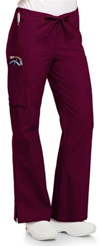 Landau Women's Natural Flare Cargo Scrub Pants. Embroidery is available on this item.